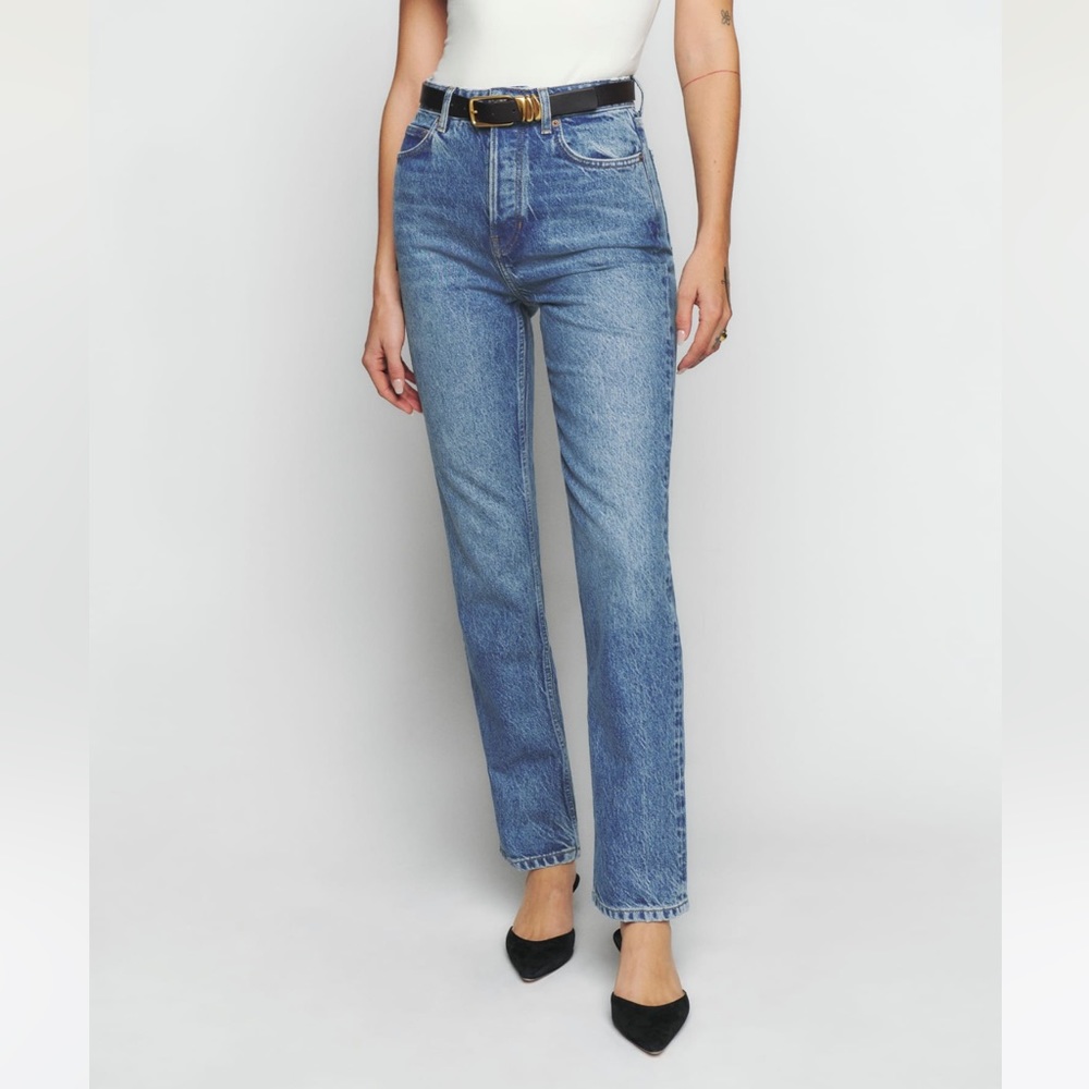 Reformation Cynthia High Rise Straight Jeans - Colorado